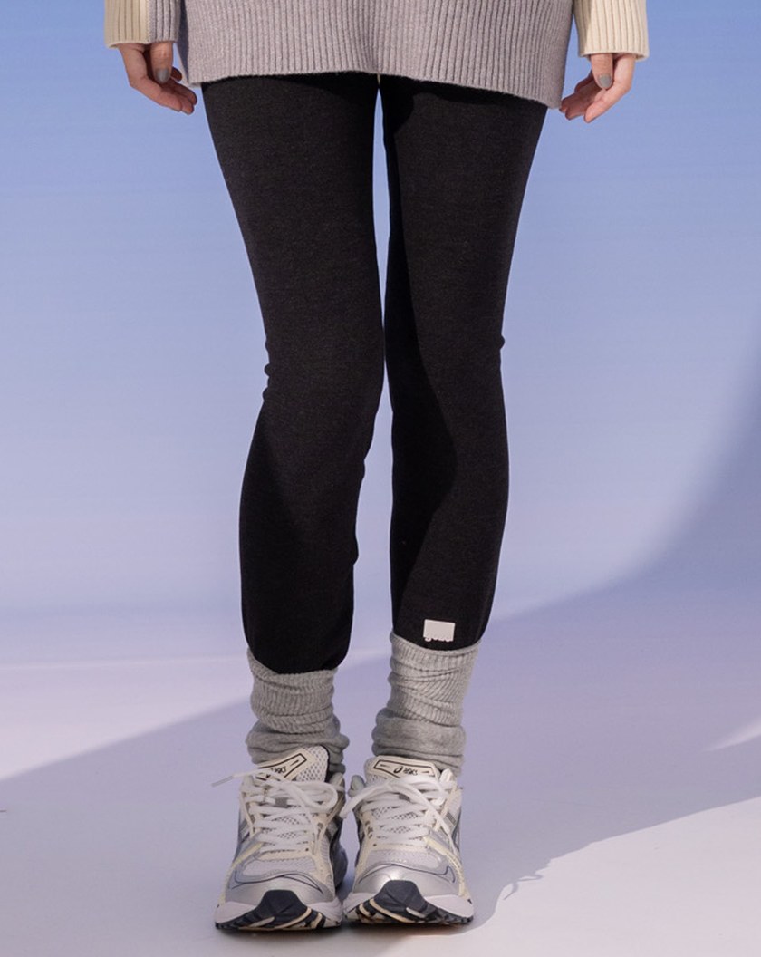 保暖加絨彈力高腰緊身褲