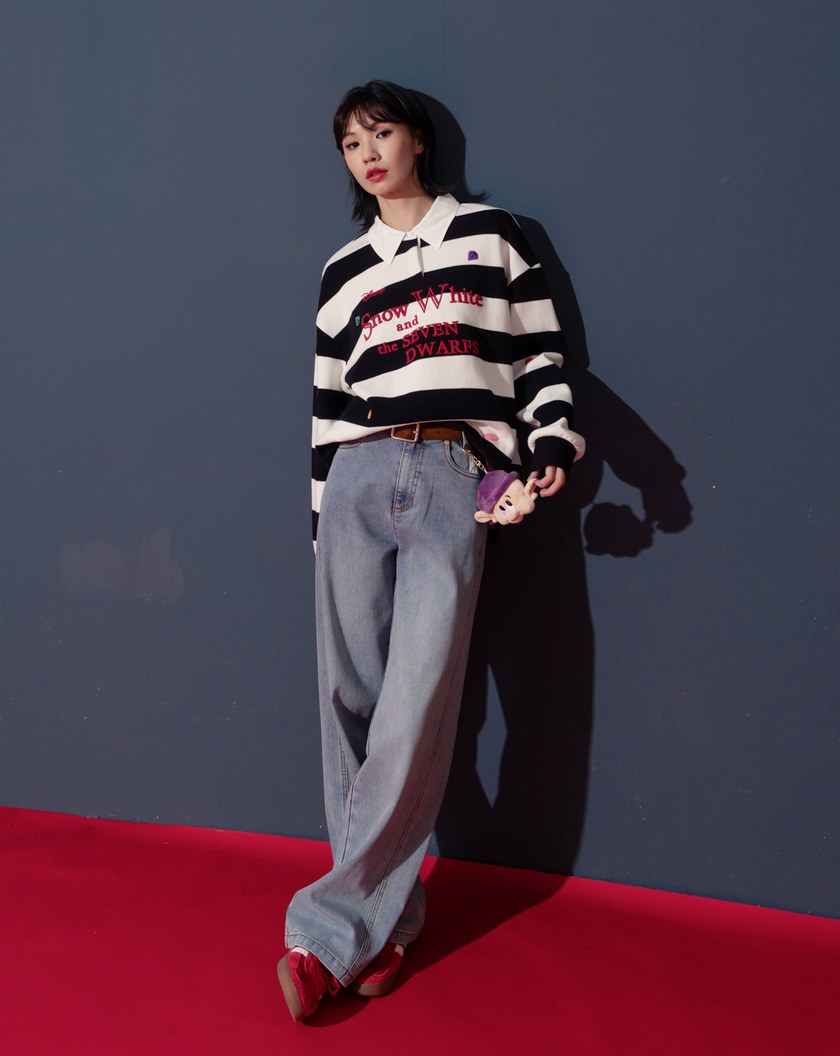 迪士尼系列 萬事通繡花直筒顯瘦牛仔褲(兩色)