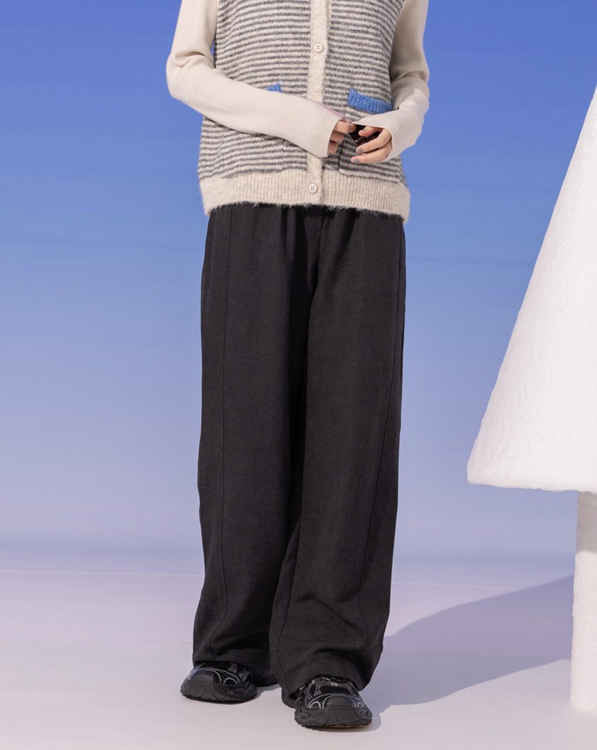 ➤洗色垂墜感鬆緊長褲(兩色)