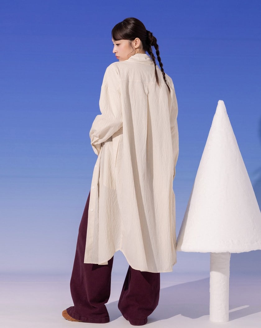 顯瘦細條紋襯衫洋裝(兩色)