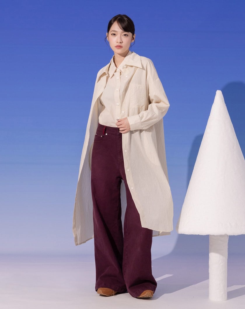 顯瘦細條紋襯衫洋裝(兩色)