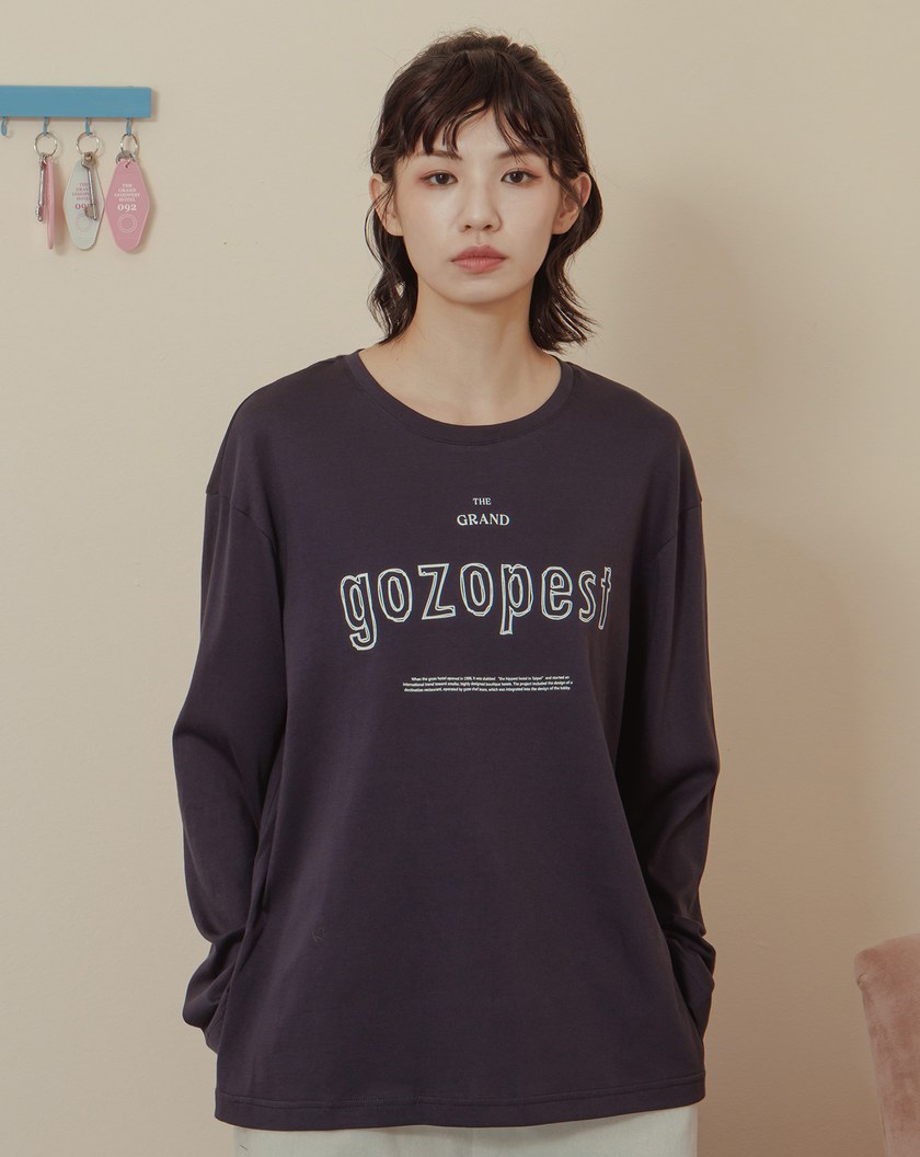 gozopest大飯店印花側開衩長袖T恤(兩色)