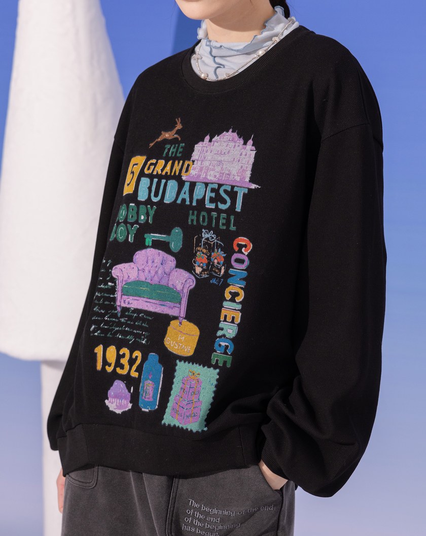 趣味水彩風印花大學T(兩色)