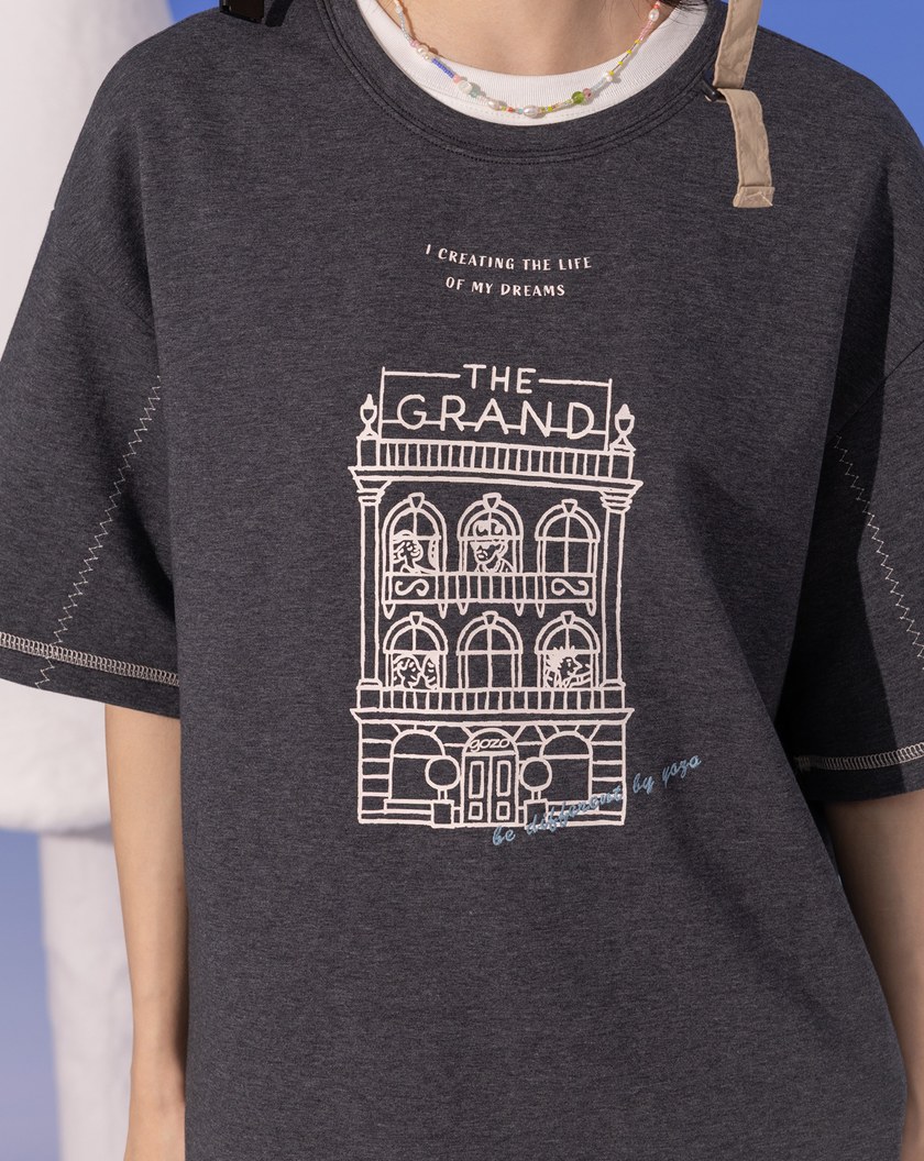 gozo飯店撞色車線T恤(兩色)