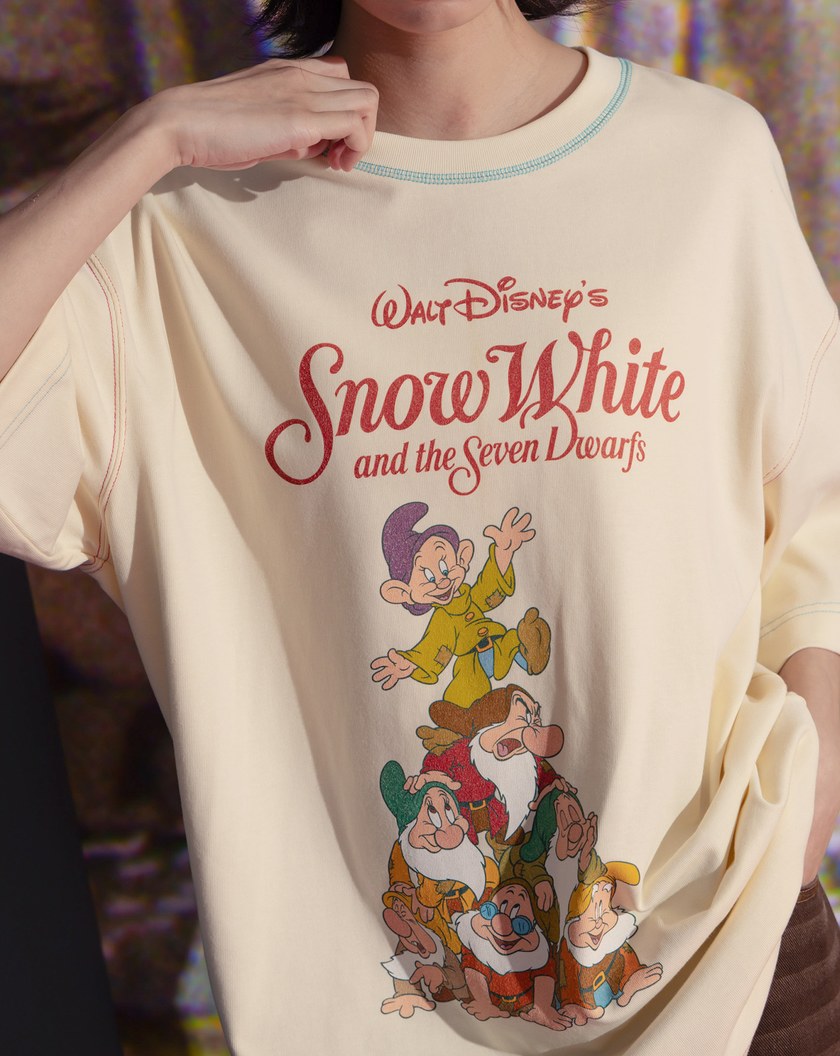 迪士尼系列 小矮人疊疊樂抗菌厚磅寬鬆T恤(兩色)