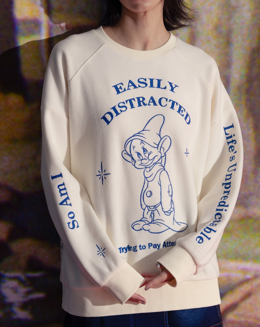 迪士尼系列 糊塗蛋發呆磨毛寬鬆大學T(兩色)