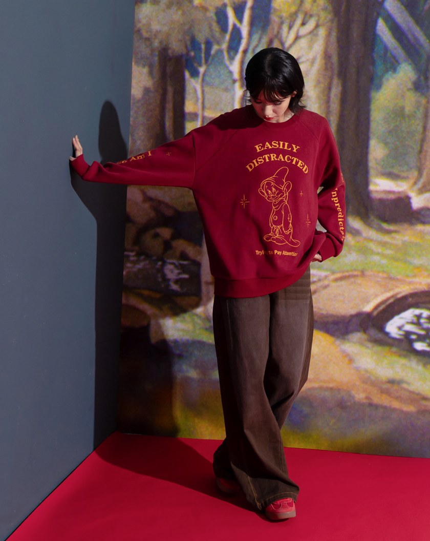 迪士尼系列 糊塗蛋發呆磨毛寬鬆大學T(兩色)