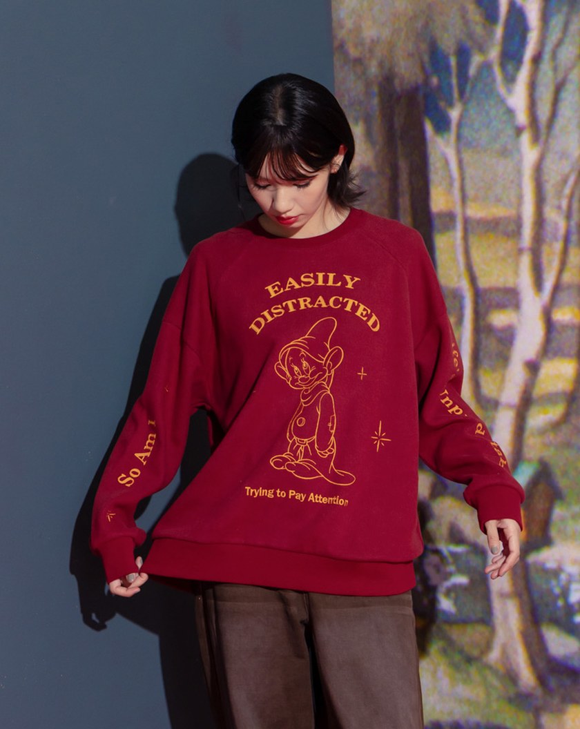 迪士尼系列 糊塗蛋發呆磨毛寬鬆大學T(兩色)