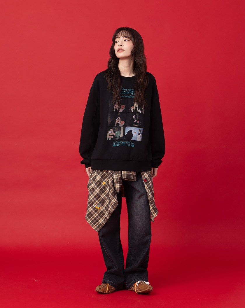 迪士尼系列 巫婆毒蘋果計畫彎刀袖大學T(兩色)