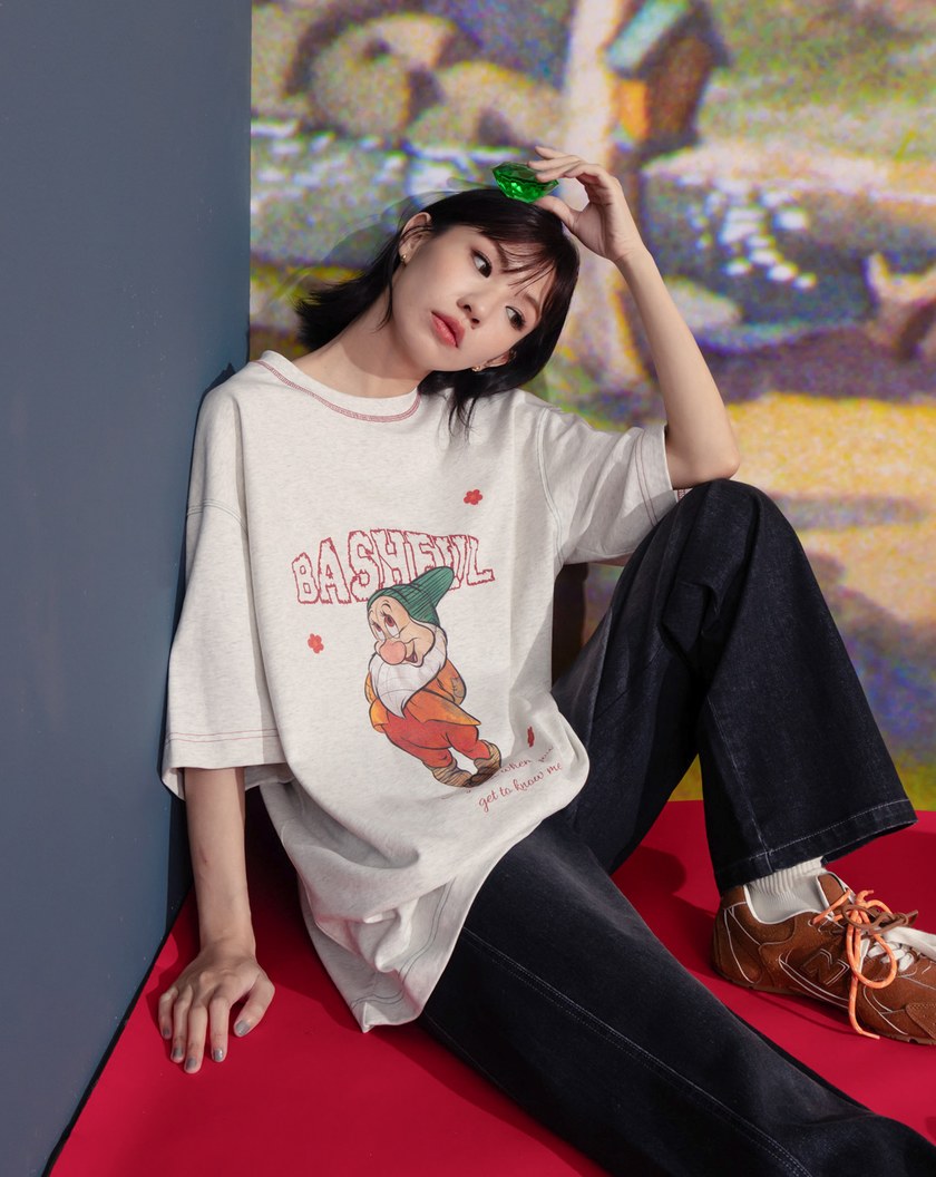 迪士尼系列 害羞鬼手繪風抗菌寬鬆T恤(兩色)