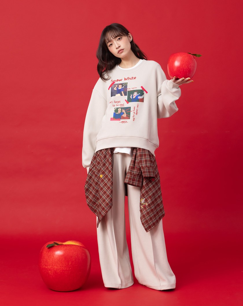 迪士尼系列 白雪公主三連拍立體拋袖大學T