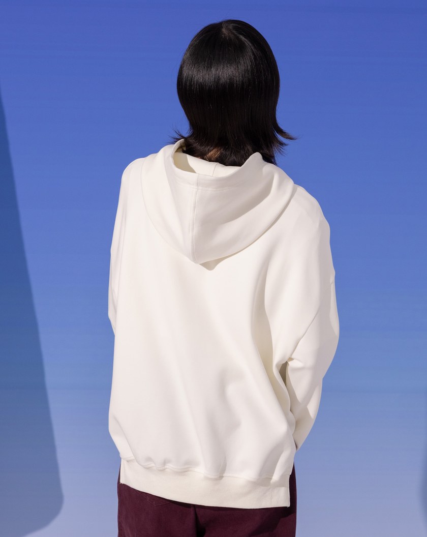 立體下擺彎刀袖造型帽T(三色)