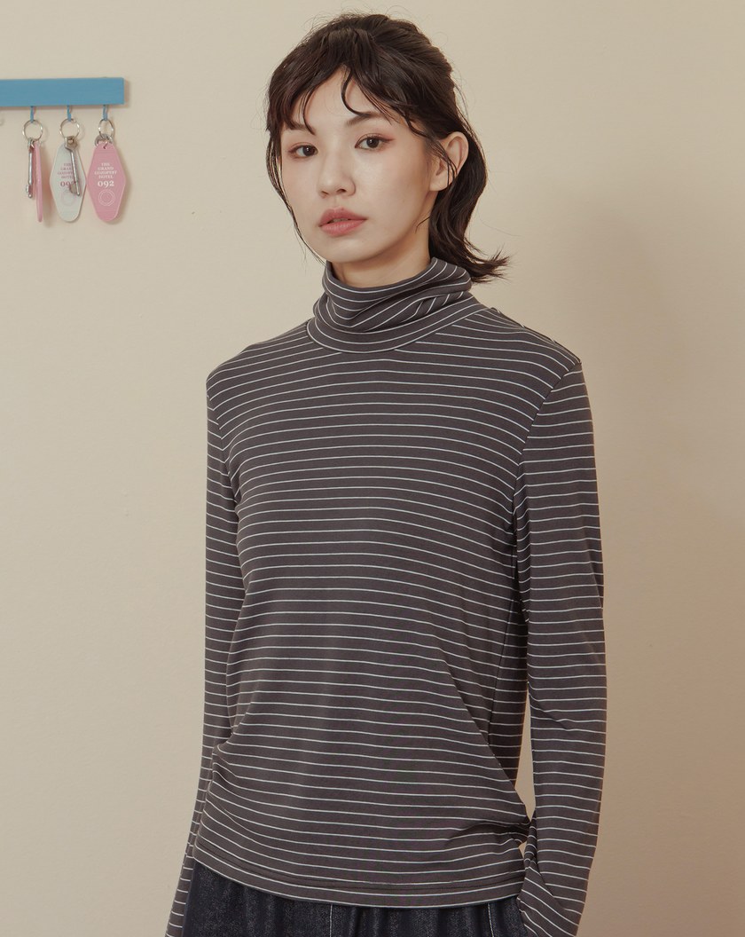 發熱羊絨彈力內搭高領上衣(四色)