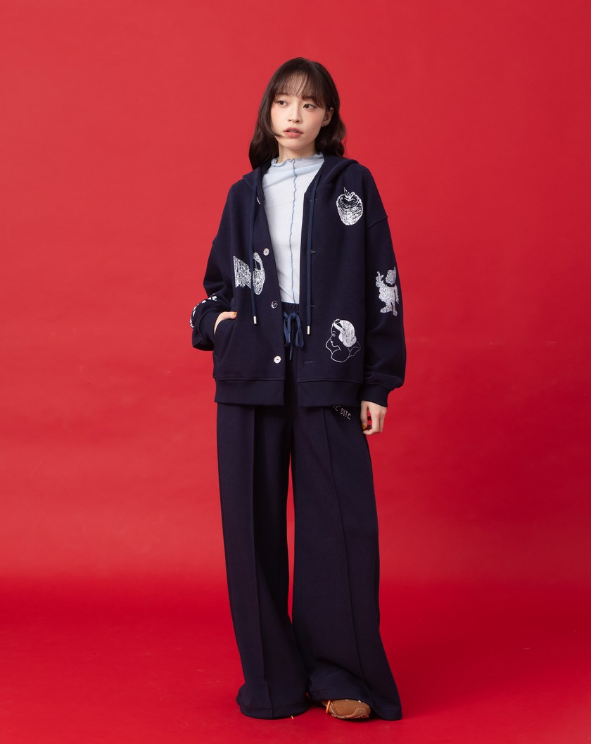 迪士尼系列 魔鏡啊~魔鏡魔法釦刷毛連帽外套(兩色)