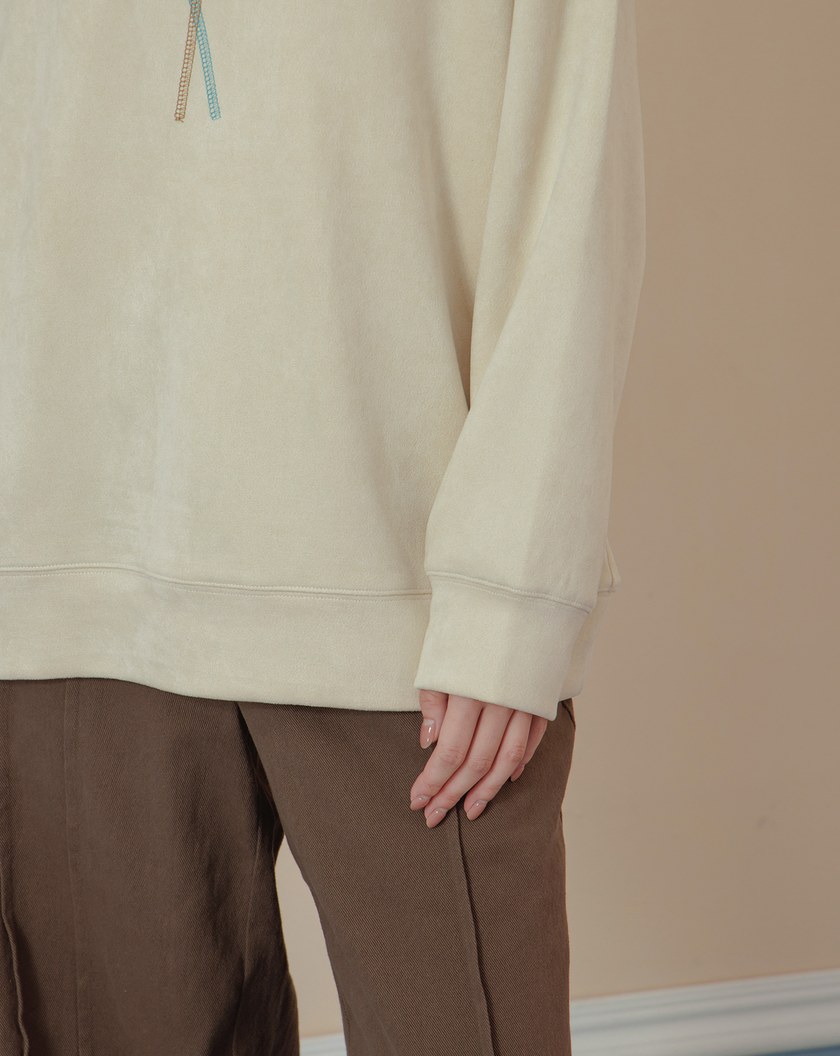 ➤配色爬線落肩大學T(兩色)