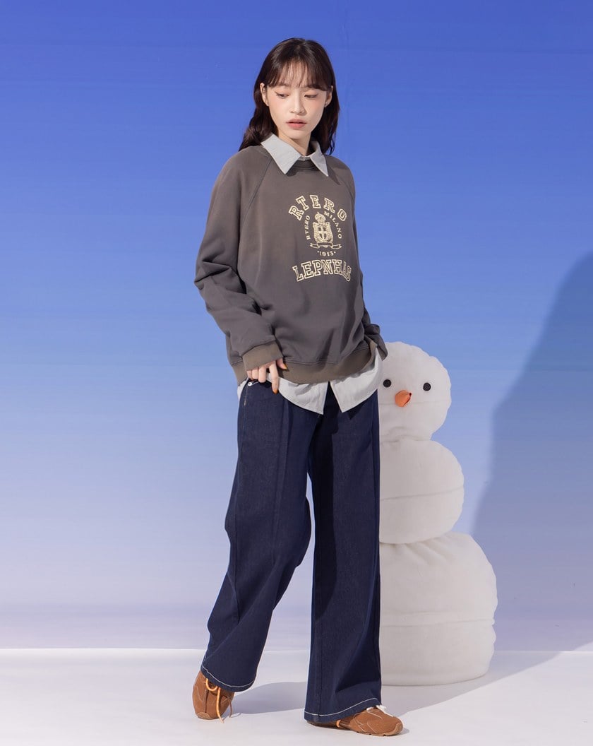 ➤復古水洗印花大學T(三色)