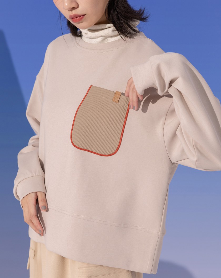 ➤裝飾口袋落肩大學T(兩色)