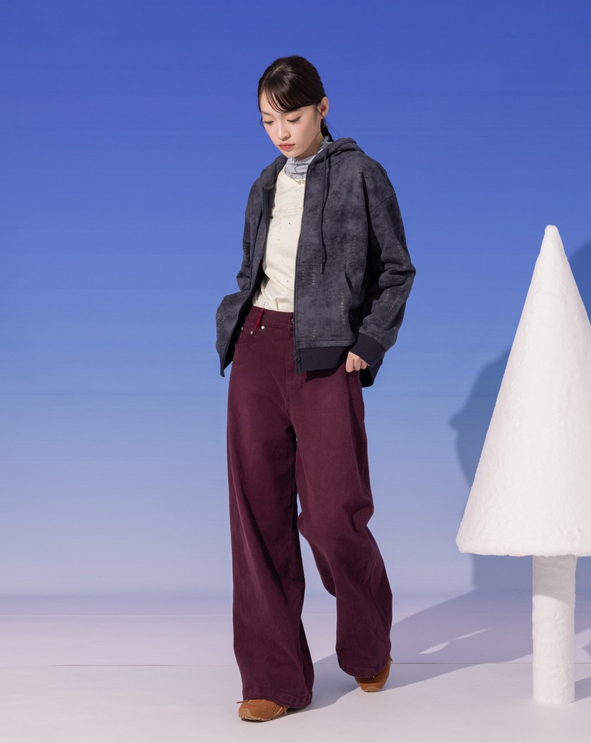 A｜水洗仿舊剪破純棉打褶連帽外套(兩色)