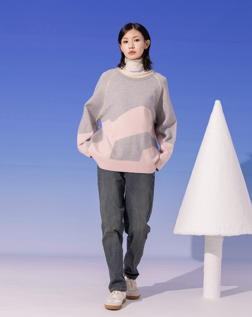 ➤抗起球色塊造型針織毛衣(兩色)