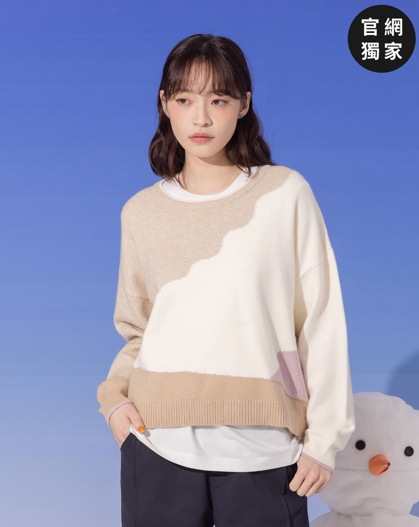 ➤抗起球色塊拼接毛衣(兩色)