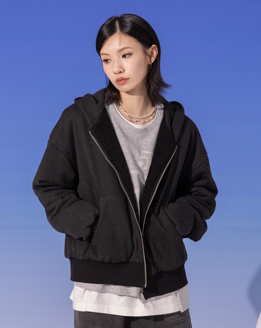 雙面穿泰迪絨彩色點點連帽外套