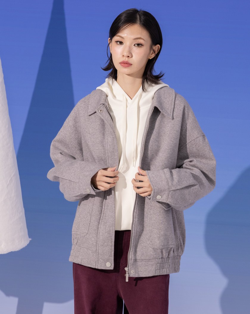 大口袋仿羊絨工裝外套