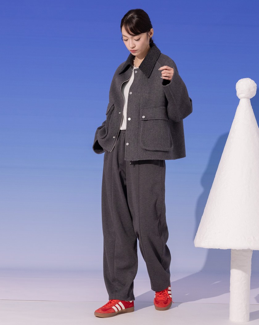 巴恩風配色領羊毛工裝外套(兩色)