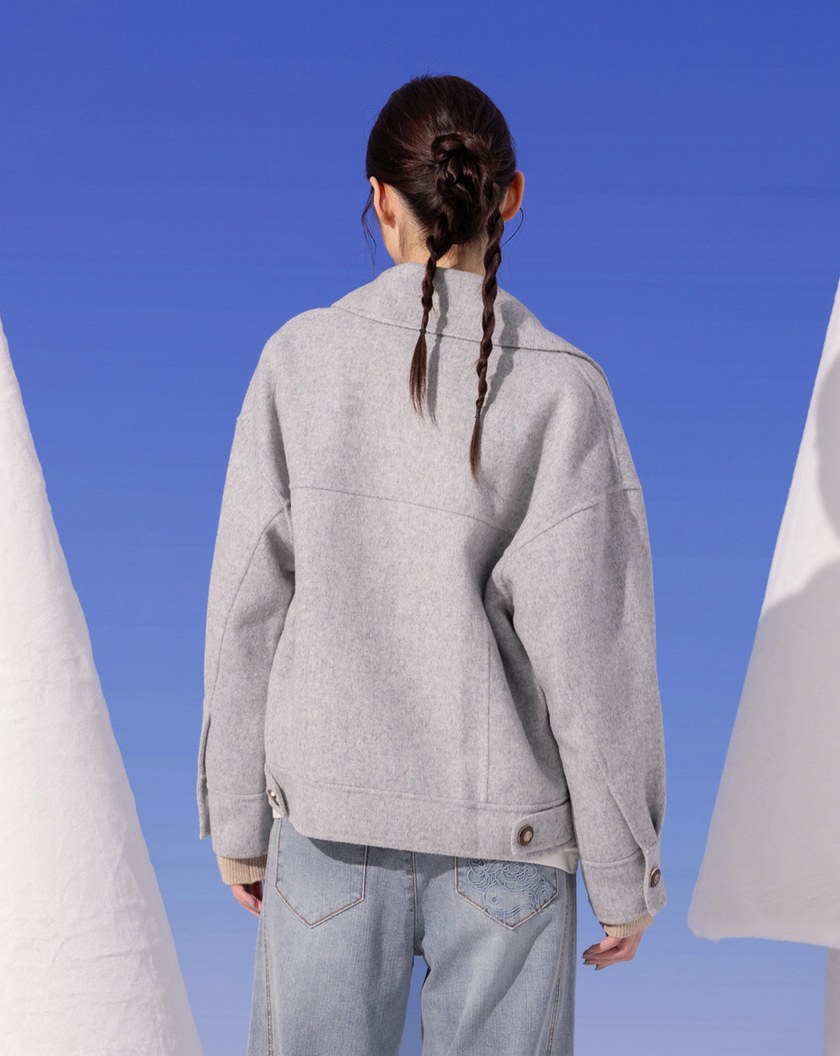 ➤雙排釦大翻領羊毛外套(兩色)