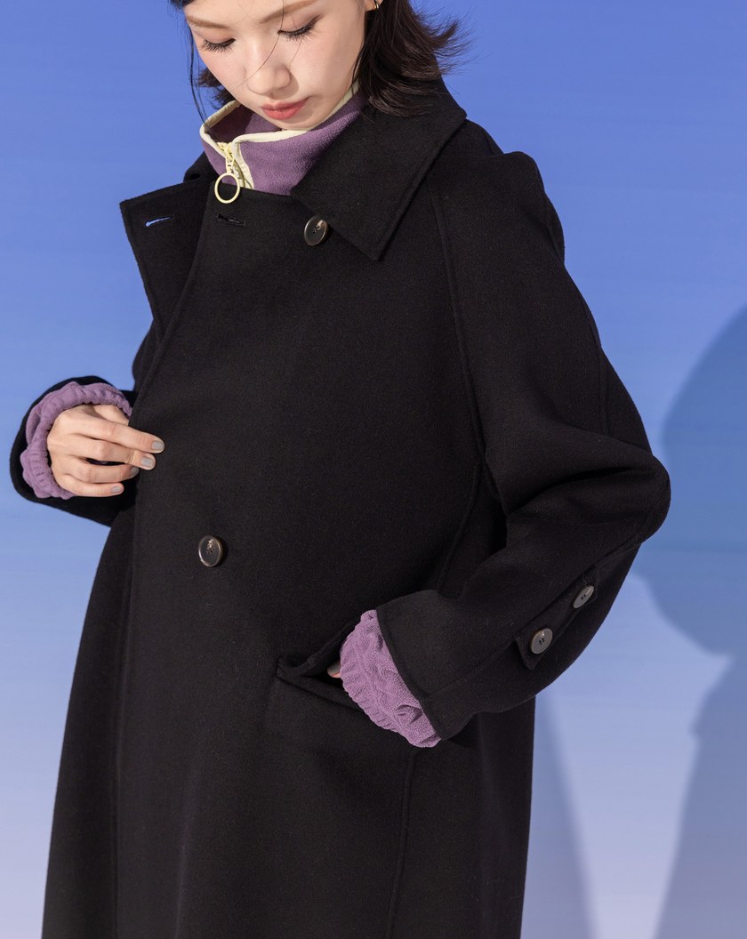 ➤俐落極簡羊毛長大衣