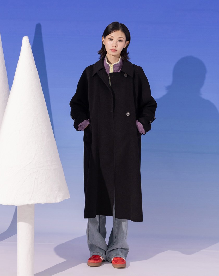 ➤俐落極簡羊毛長大衣