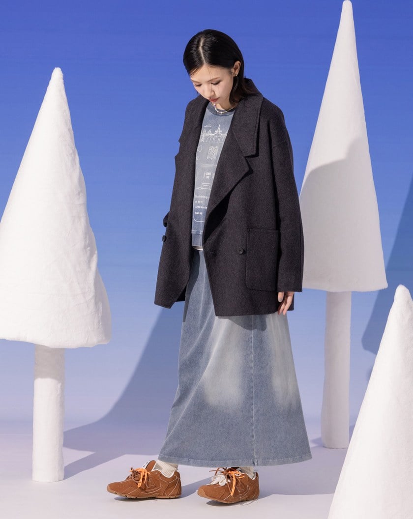 ➤大口袋輕量羊毛西裝大衣