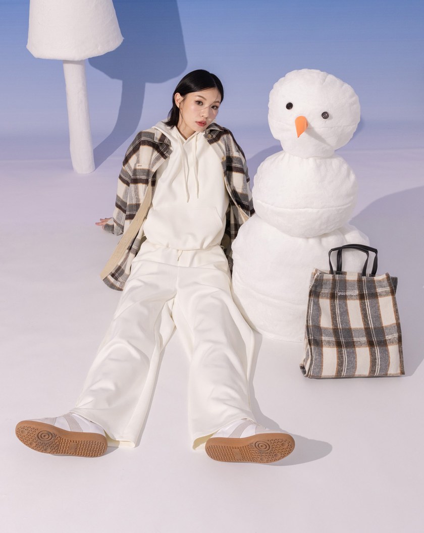 復古格紋毛呢手提包(兩色)