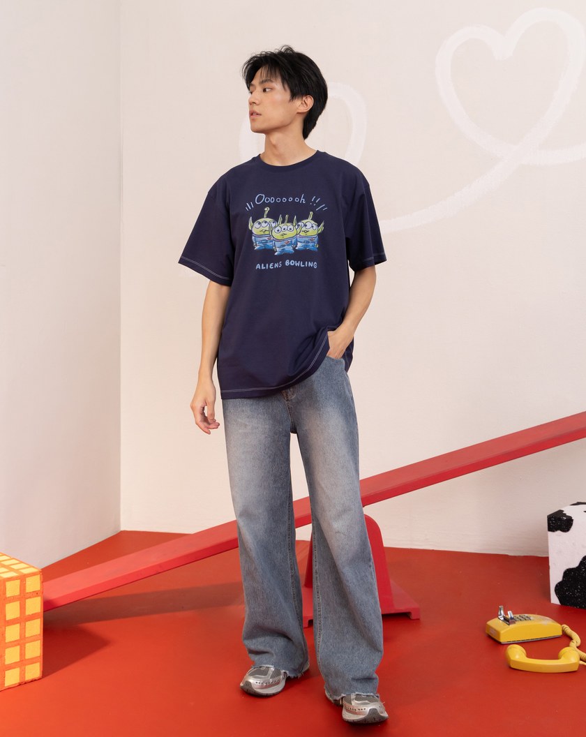 PIXAR系列 oooh!三眼怪牙刷繡廓形T恤(兩色)