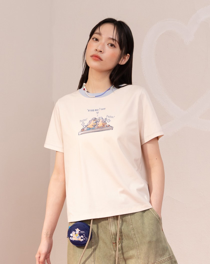 PIXAR系列 KISS ME蛋頭夫婦合肩T恤(兩色)