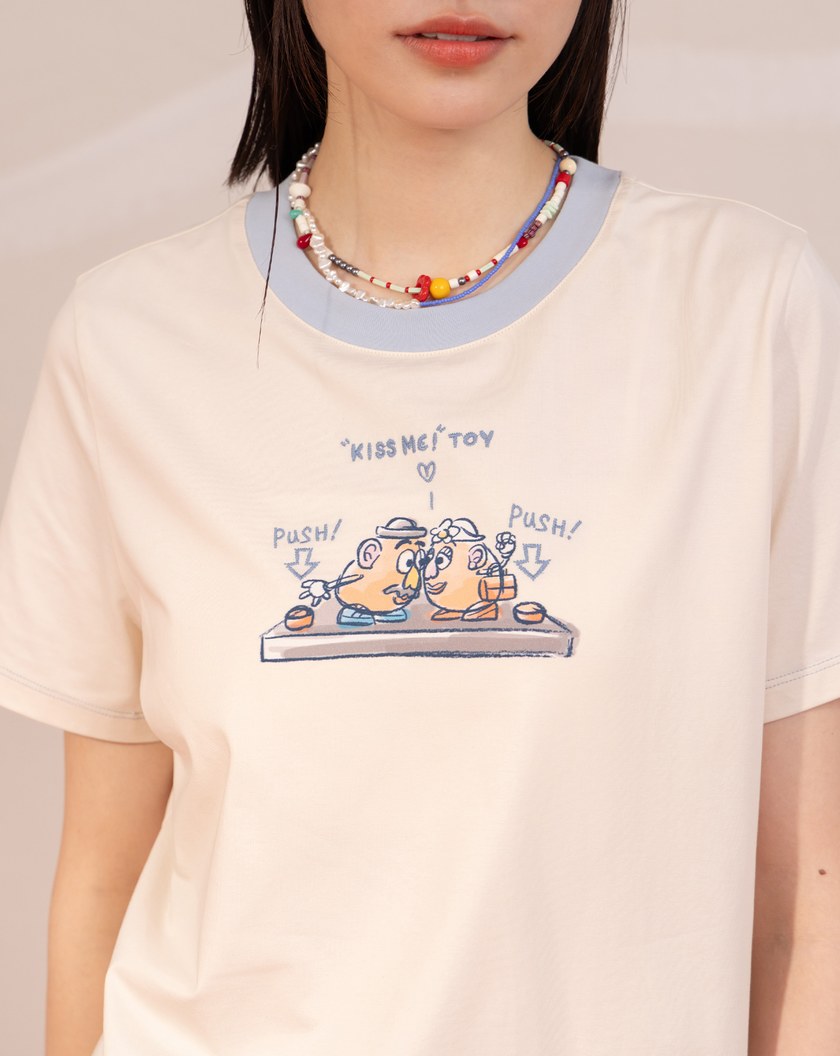 PIXAR系列 KISS ME蛋頭夫婦合肩T恤(兩色)