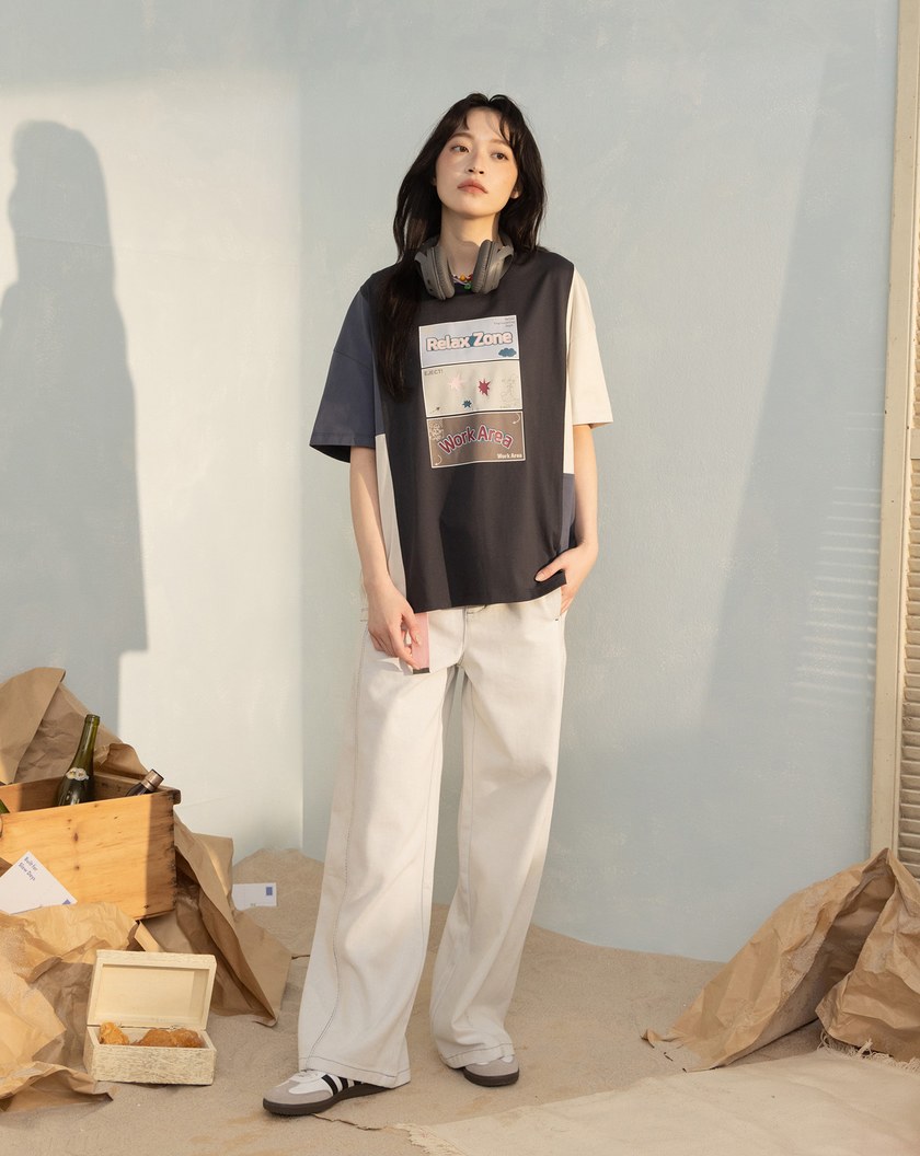 ➤涼感抑菌放鬆三階段拼色T恤(兩色)