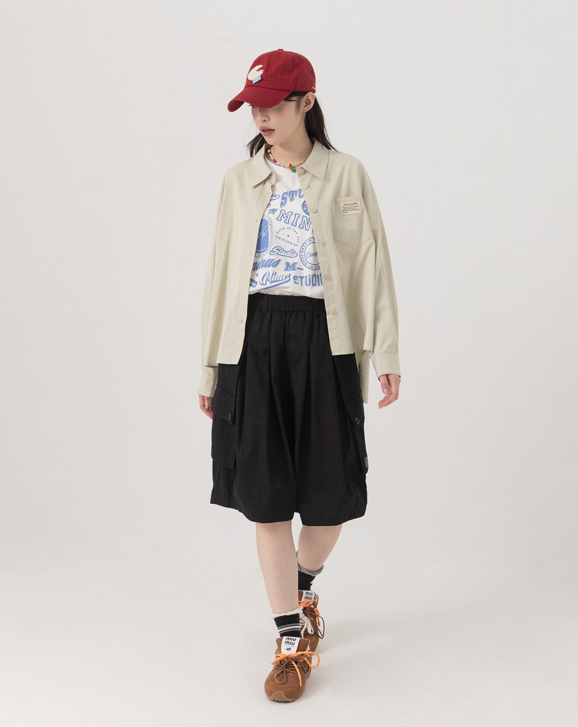 ➤涼感天絲不對稱後開衩襯衫(兩色)