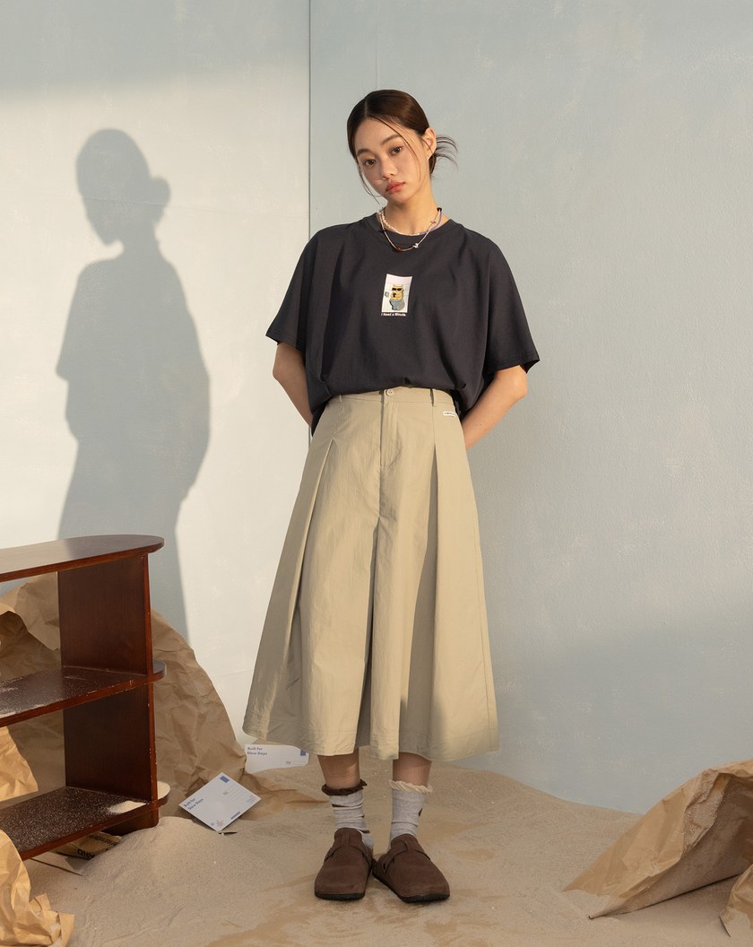 抗皺立體打褶A字裙(兩色)