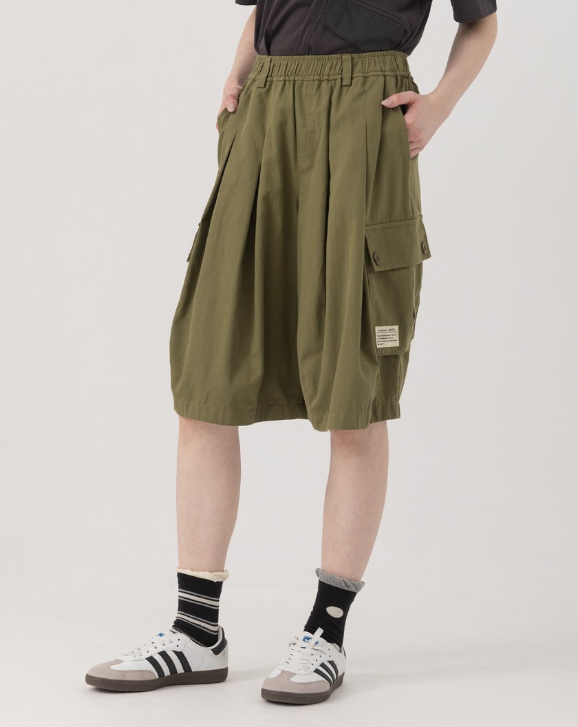 ➤大口袋造型鬆緊工裝五分褲(兩色)