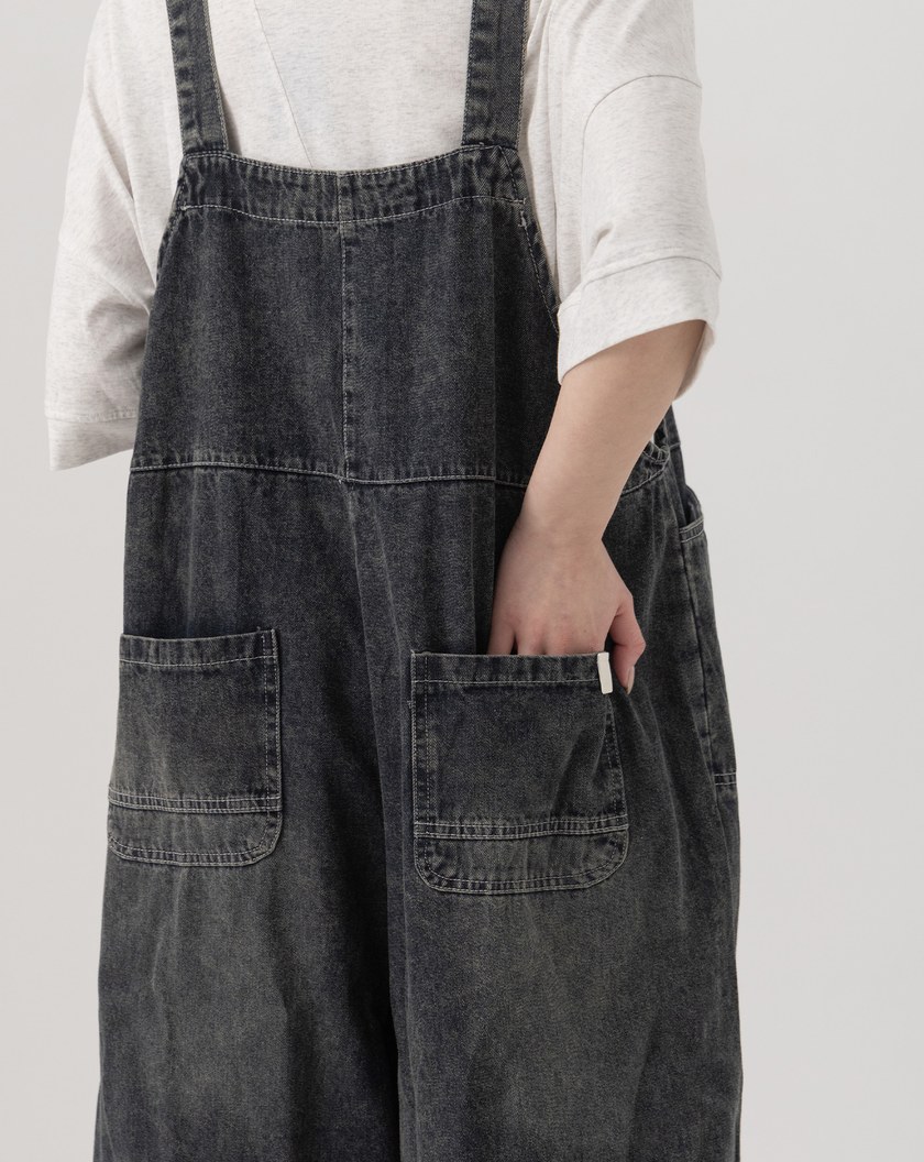 ➤個性水洗鬆弛感吊帶褲(兩色)