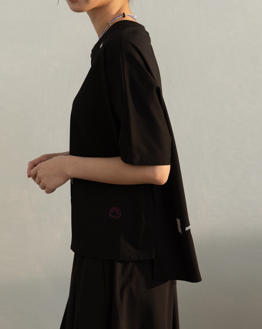 任意門繡花連袖涼感T恤(兩色)