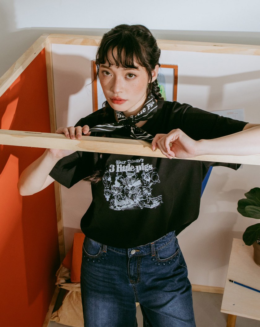 迪士尼系列 繪本風串珠繡花涼感T恤(兩色)