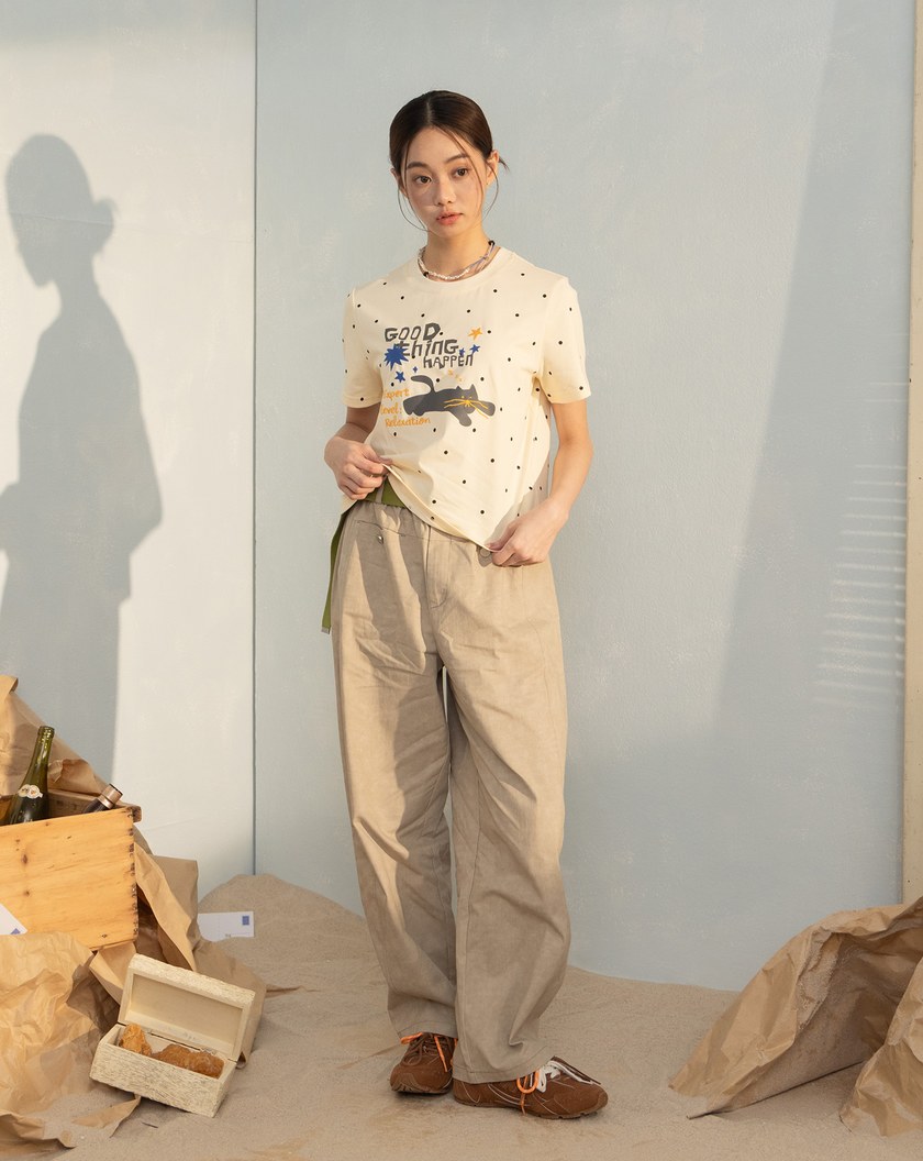 放鬆黑貓點點涼感T恤(兩色)