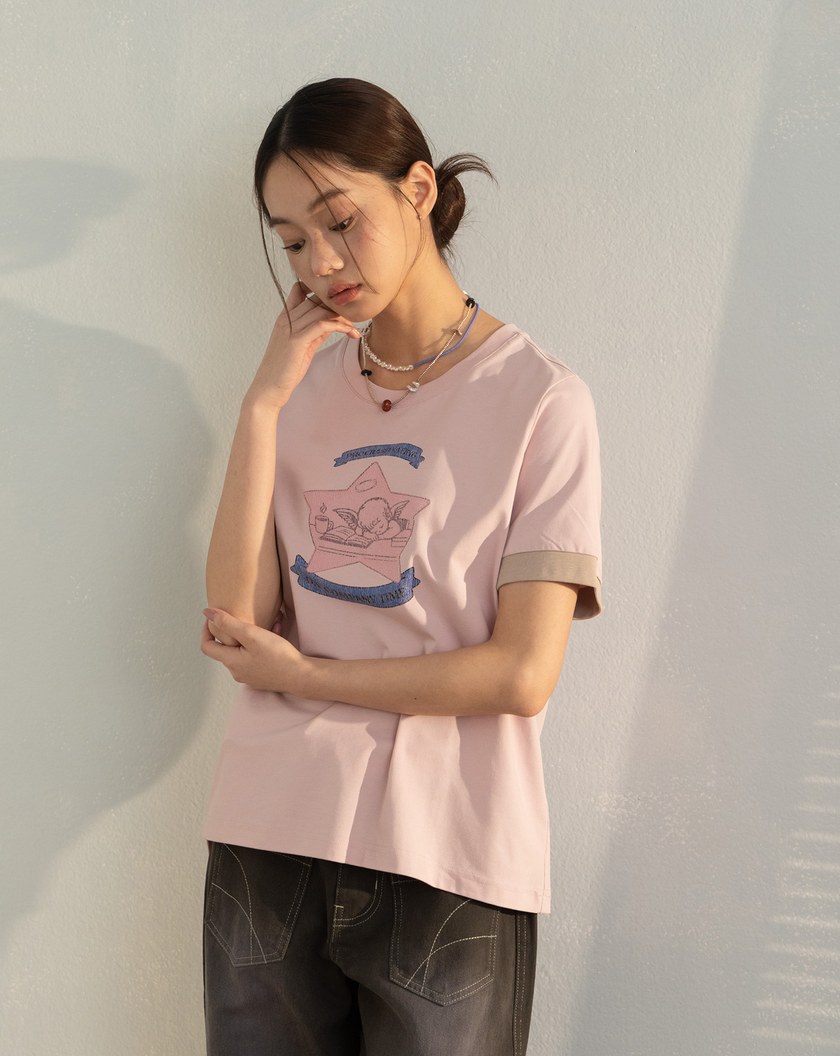 跟小天使一起摸魚天絲涼感T恤(兩色)