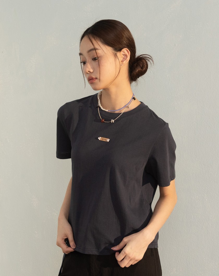 gozo皮標側邊顯瘦剪接T恤(兩色)