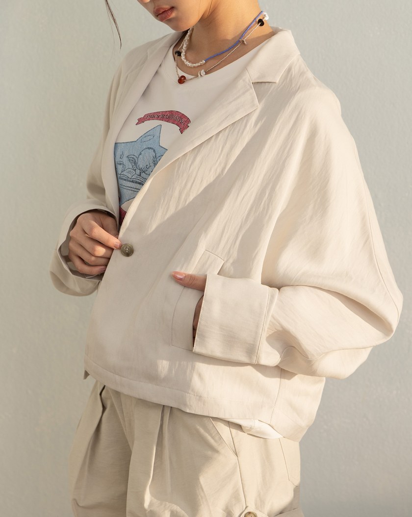 BOXY鬆弛感連袖單扣西裝外套(兩色)