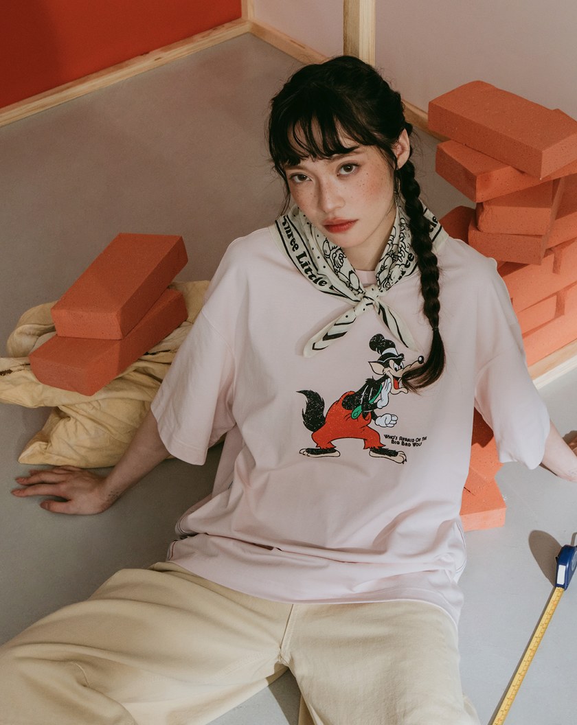 迪士尼系列 三隻小豬復古波點萬用方巾(三色)