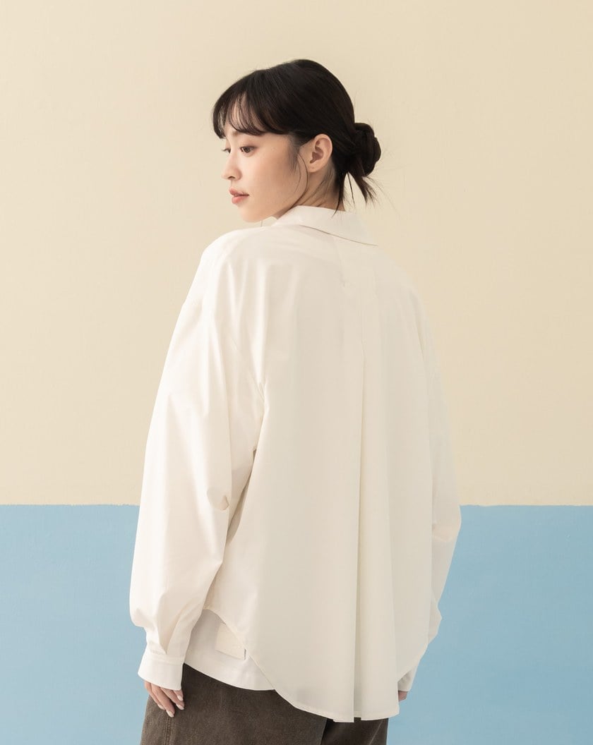 ➤│好事計劃│愛不偏心絲滑抗皺長袖襯衫(白色)