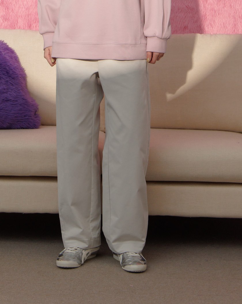 ➤壓折造型後鬆緊男友褲(兩色)