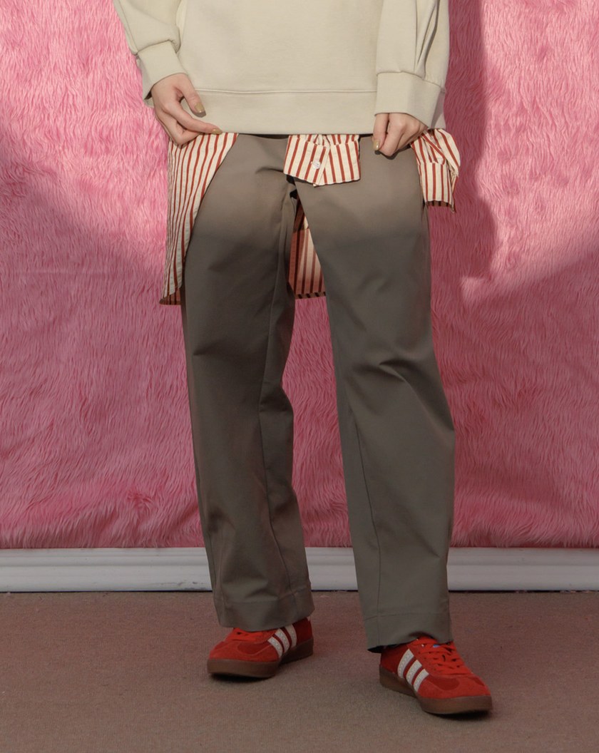 ➤壓折造型後鬆緊男友褲(兩色)